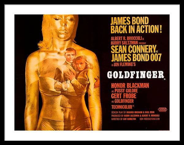 James Bond - Goldfinger - 1964 Action Adventure Framed Print