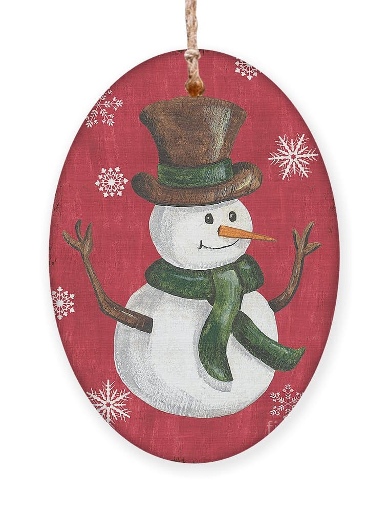 Folk Snowman Ornament
