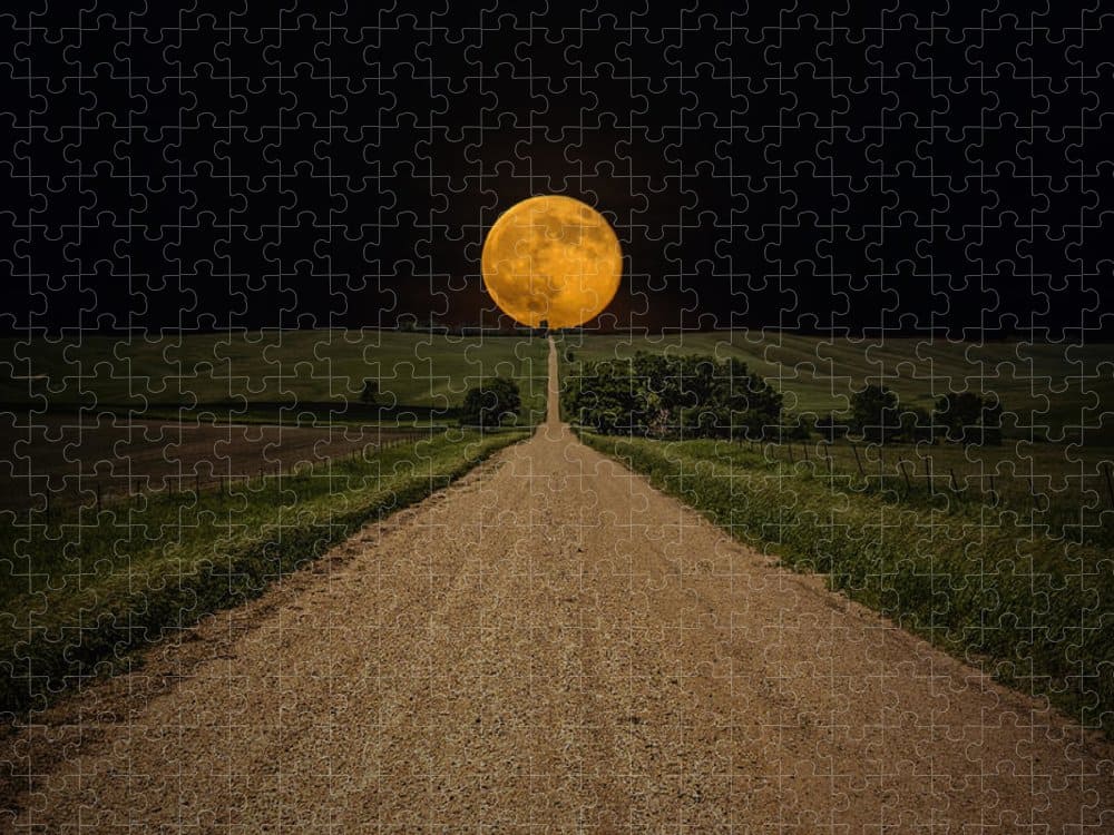 Road To Nowhere - Supermoon Jigsaw Puzzle