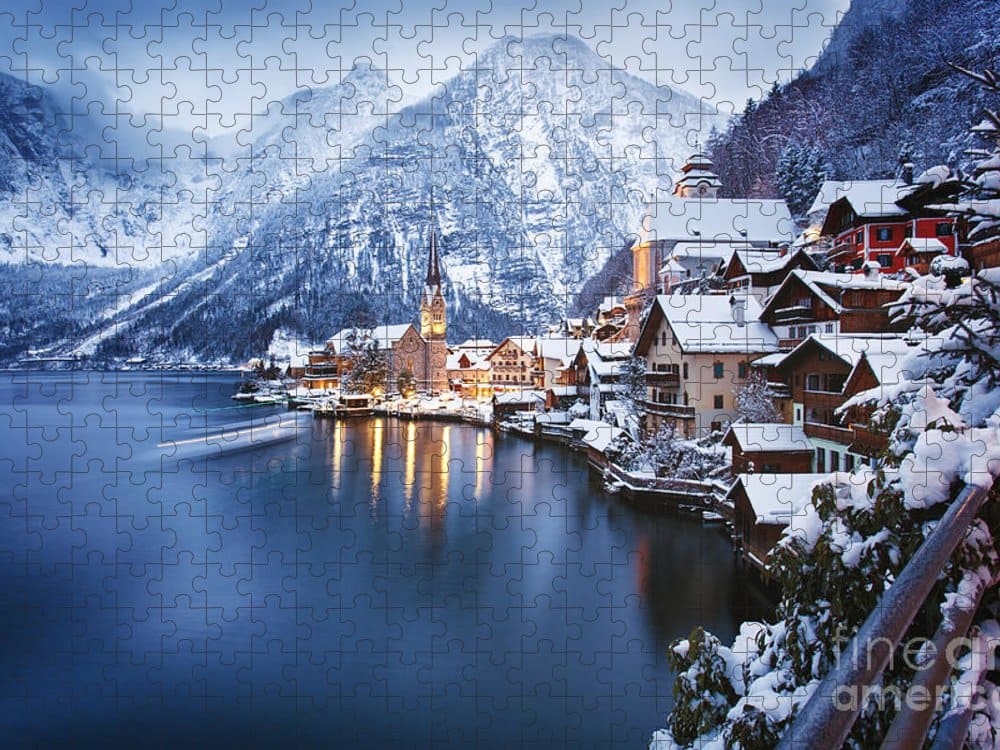 Winter View Of Hallstatt Traditional Jigsaw Puzzle