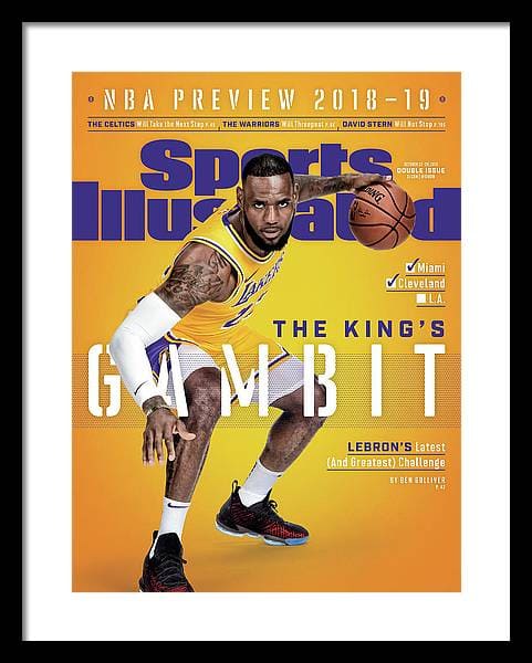 Los Angeles Lakers Lebron James, 2018-19 Nba Basketball Sports Illustrated Cover Framed Print