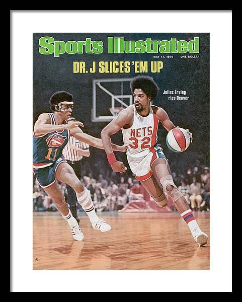 New York Nets Julius Erving, 1976 Aba Championship Sports Illustrated Cover Framed Print
